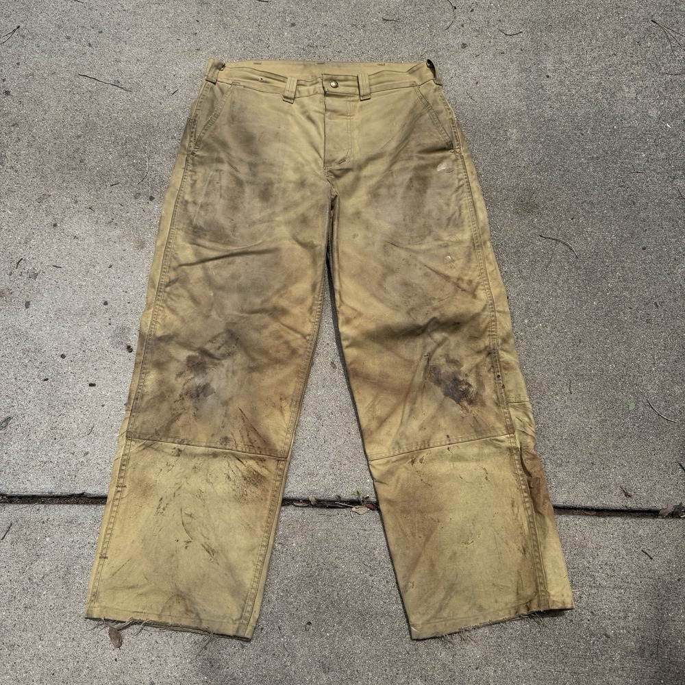 Vintage Filson Tin Cloth Pants Distressed Logger 34x29 Made in USA